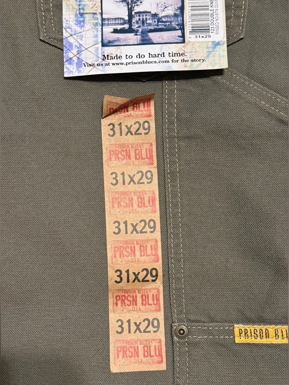 Men's prison blu Workwear double knees